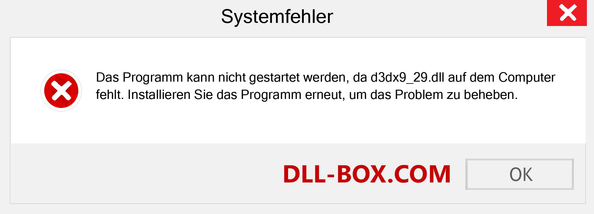 d3dx9_29.dll-Datei fehlt?. Download für Windows 7, 8, 10 - Fix d3dx9_29 dll Missing Error unter Windows, Fotos, Bildern